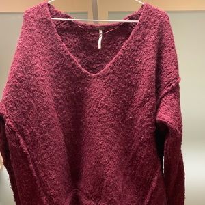 Cozy Burgundy Free People Sweater